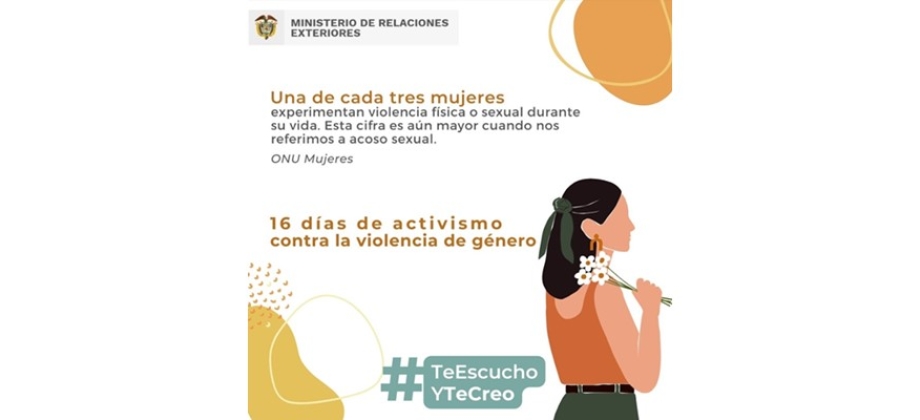16 días de activismo contra la violencia de género: desde el 25 de noviembre, Día Internacional de la Eliminación de la Violencia Contra la Mujer, hasta el 10 de diciembre, Día Internacional de los Derechos Humanos
